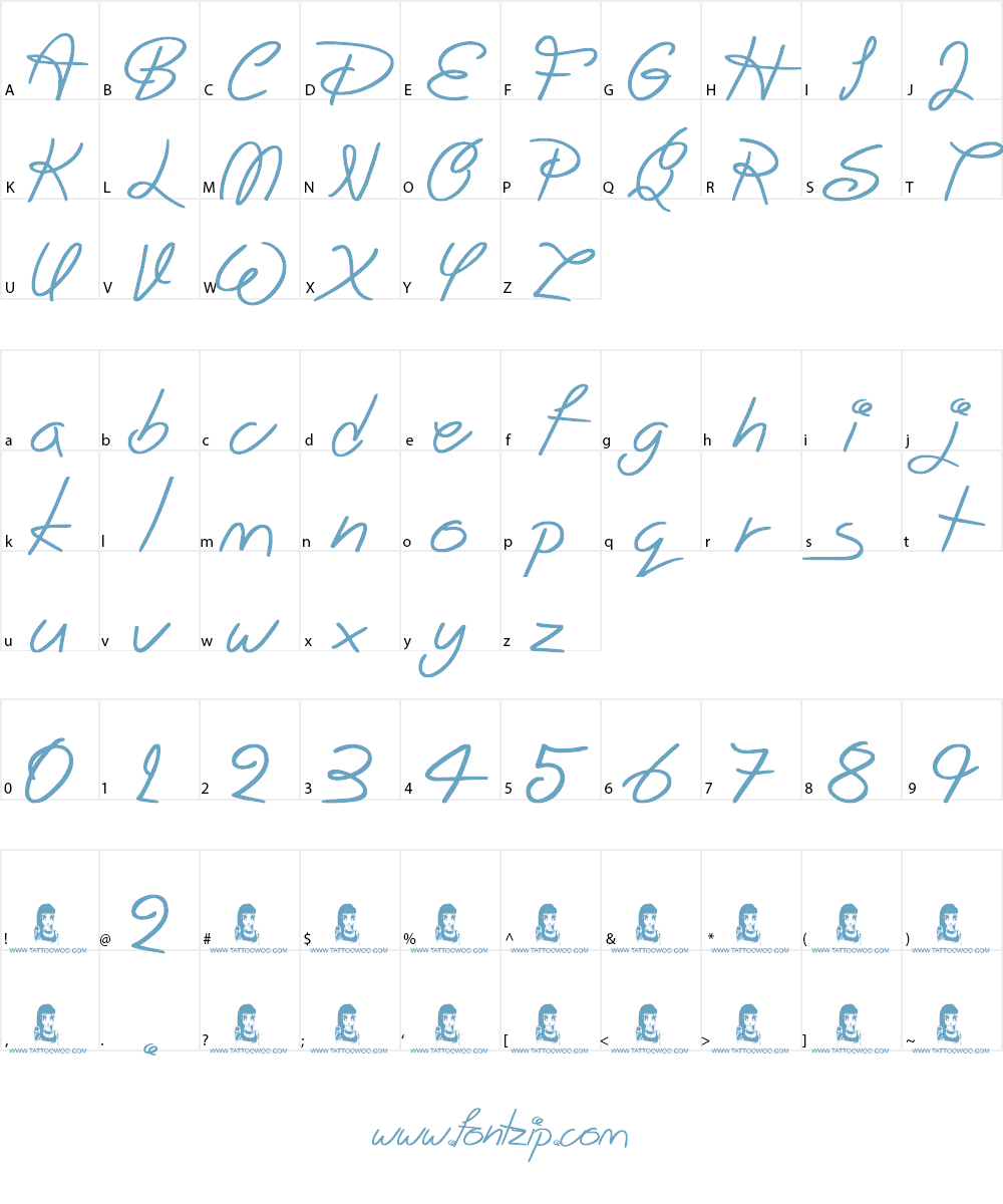 Big Winks Font Character